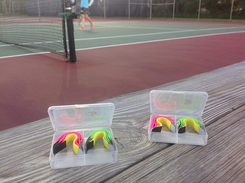 izzers Tennis Score Keeper, Mark & See Score Easily, 2-Pack, Pink/Green/Yellow