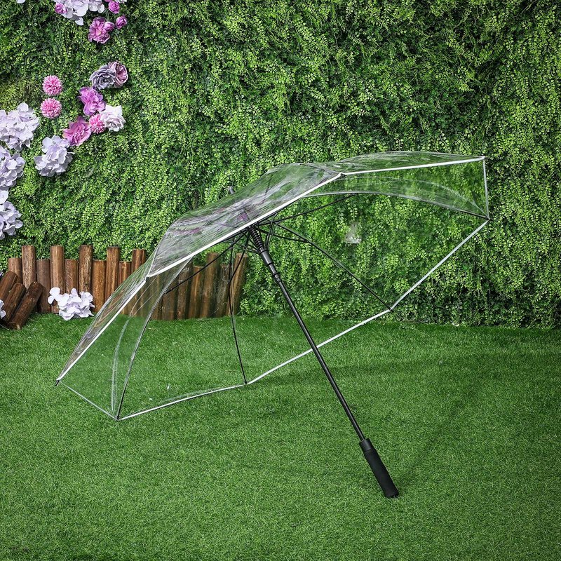 Jexine Extra Large Clear Golf Umbrella 60 Inch Oversized Automatic Open Stick Umbrella Transparent Waterproof for Adult Men Women Outdoor Sport Golf Play Weddings(1 Pcs)
