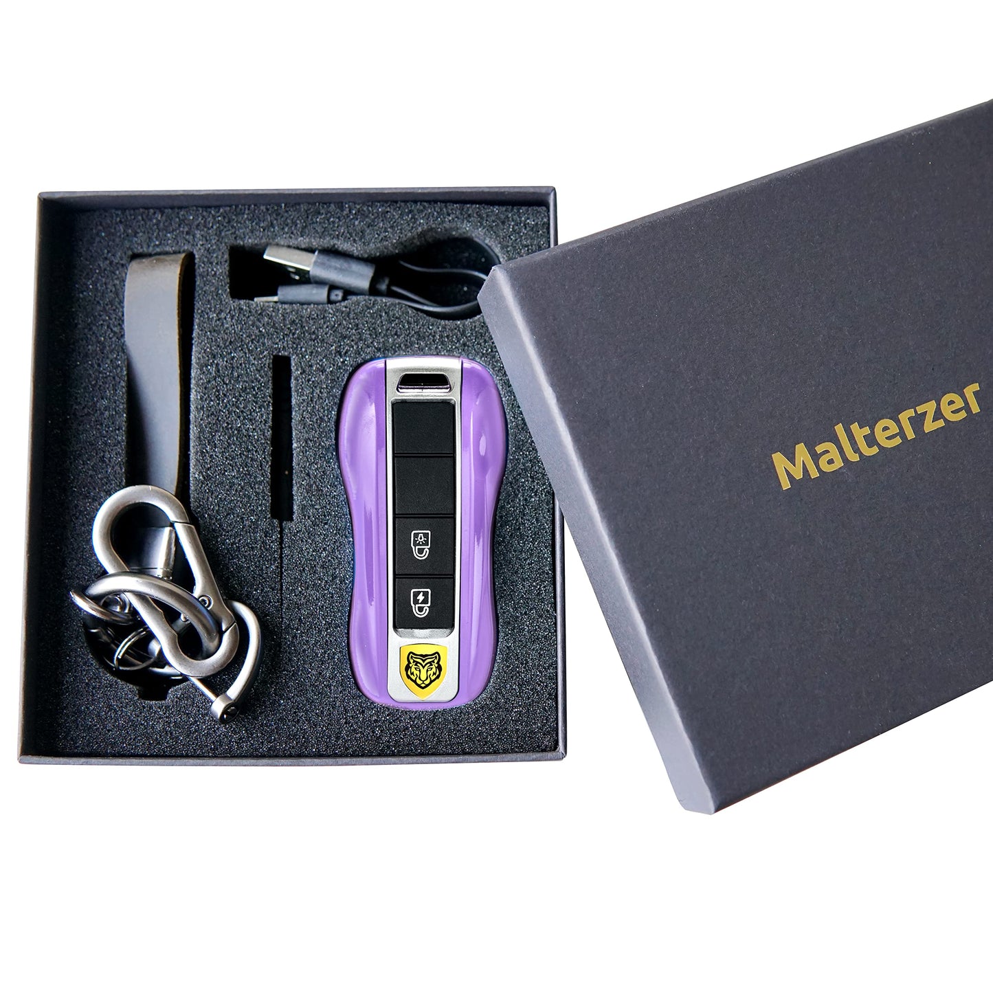 Rechargeable Stun Guns Self-Defense with LED Flashlight,Rechargeable Stun Gun for Woman (Purple)