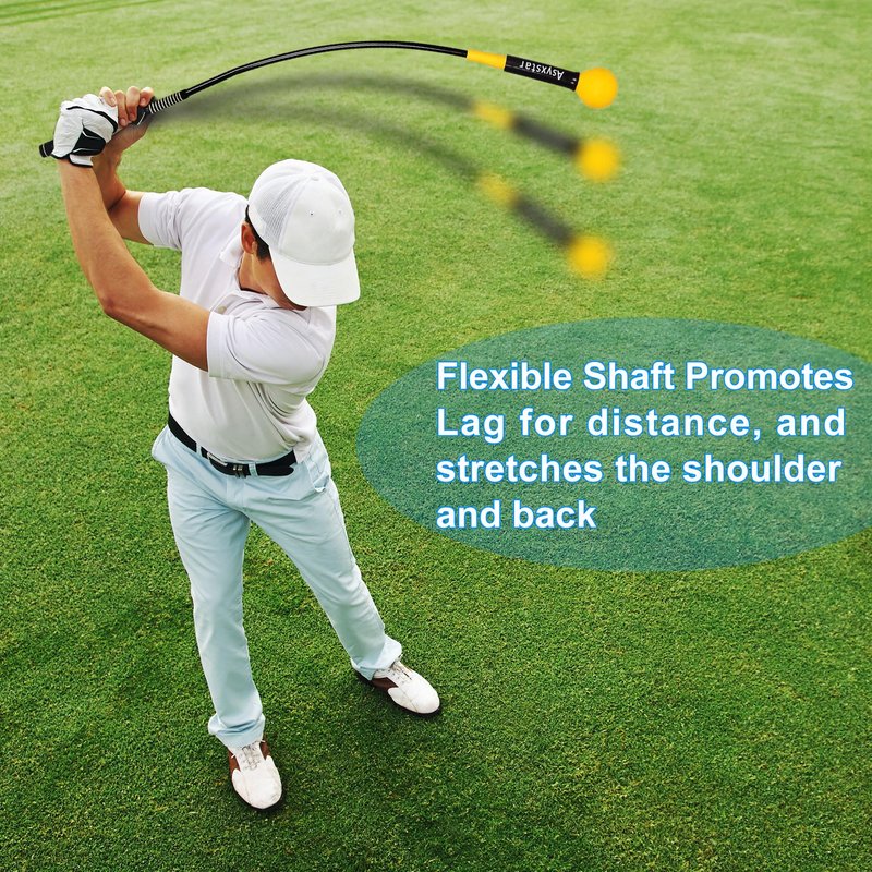 Asyxstar Golf Swing Trainer Aid - Golf Training aid with Grip Trainer Training Equipment, Power Flex Swing Training aid for Strength,Balance, and Tempo Swing Speed Trainer