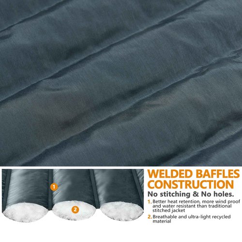 Little Donkey Andy Men's Down Jacket Windproof Warm Insulated Coat for Ski Snowboard Outdoor Dark Blue Heather XL