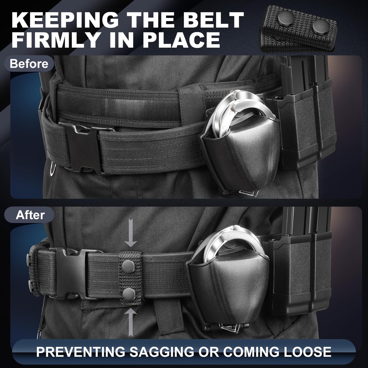 Mihoutal 5 Pcs Belt Keepers for Duty Belt, Nylon Basketweave Belt Keepers for 2" Wide Police, Law Enforcement, Correctional Officer, Molle Battle and Tactical Belts