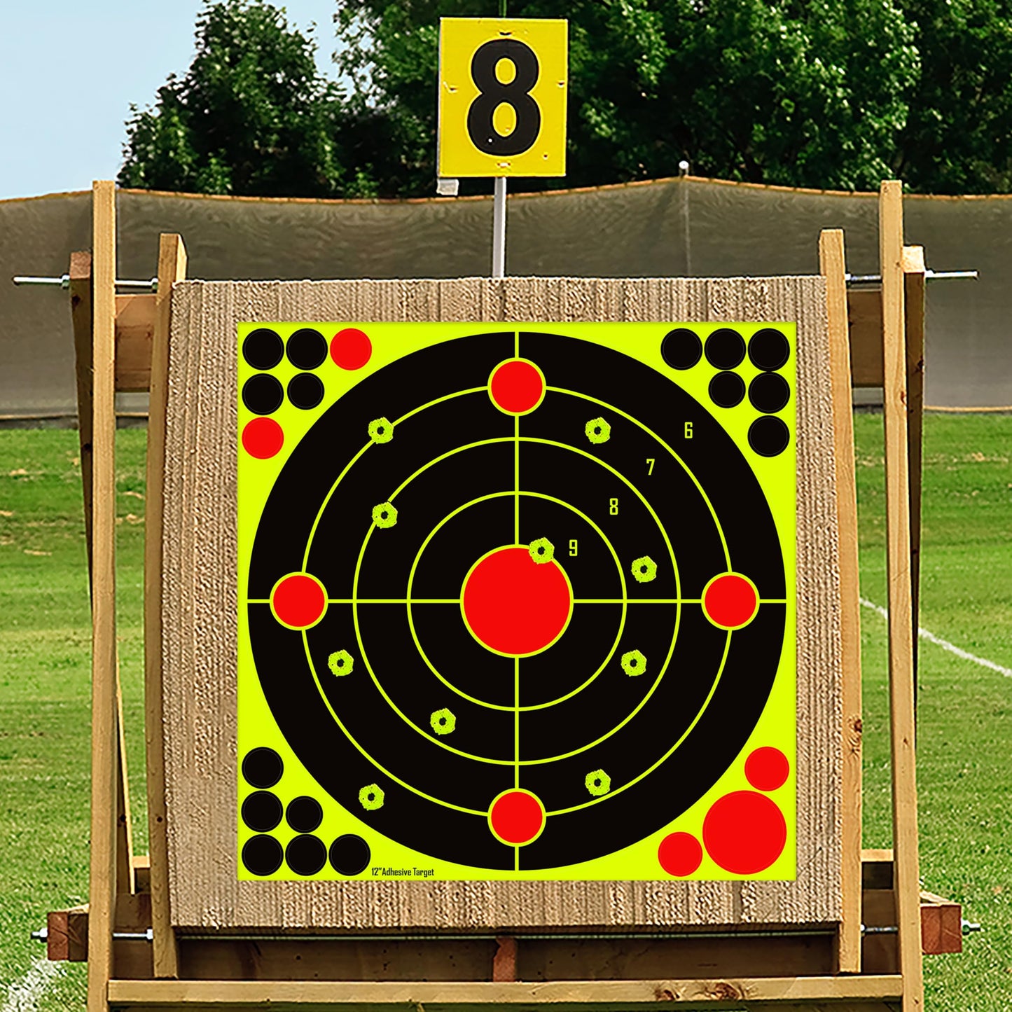 PTPHJEG 12x12 inch Silhouette Splatter Targets - Bright Fluorescent Yellow Easily seen on Impact When Hitting Target for BB Guns, airguns, Rifles, Indoor and Outdoor ranges (50 Pack)