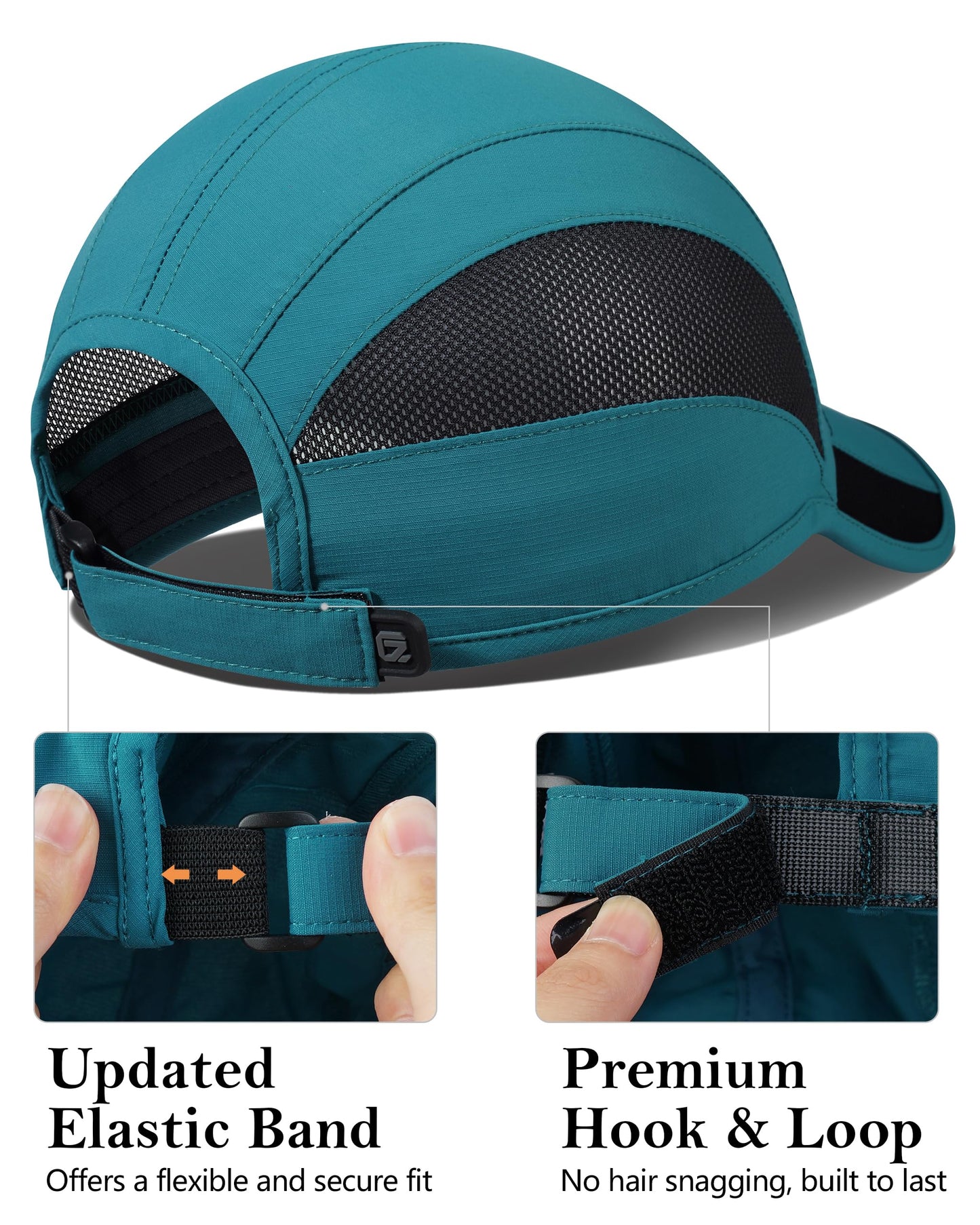 GADIEMKENSD Cooling Running Hat Quick Dry Summer Baseball Cap UPF50+ Sports Sun Caps Breathable Mesh Trucker Dad Hats Unstructured for Golf Tennis Hiking Gym Camp Lake Green M/L 7-7 1/2