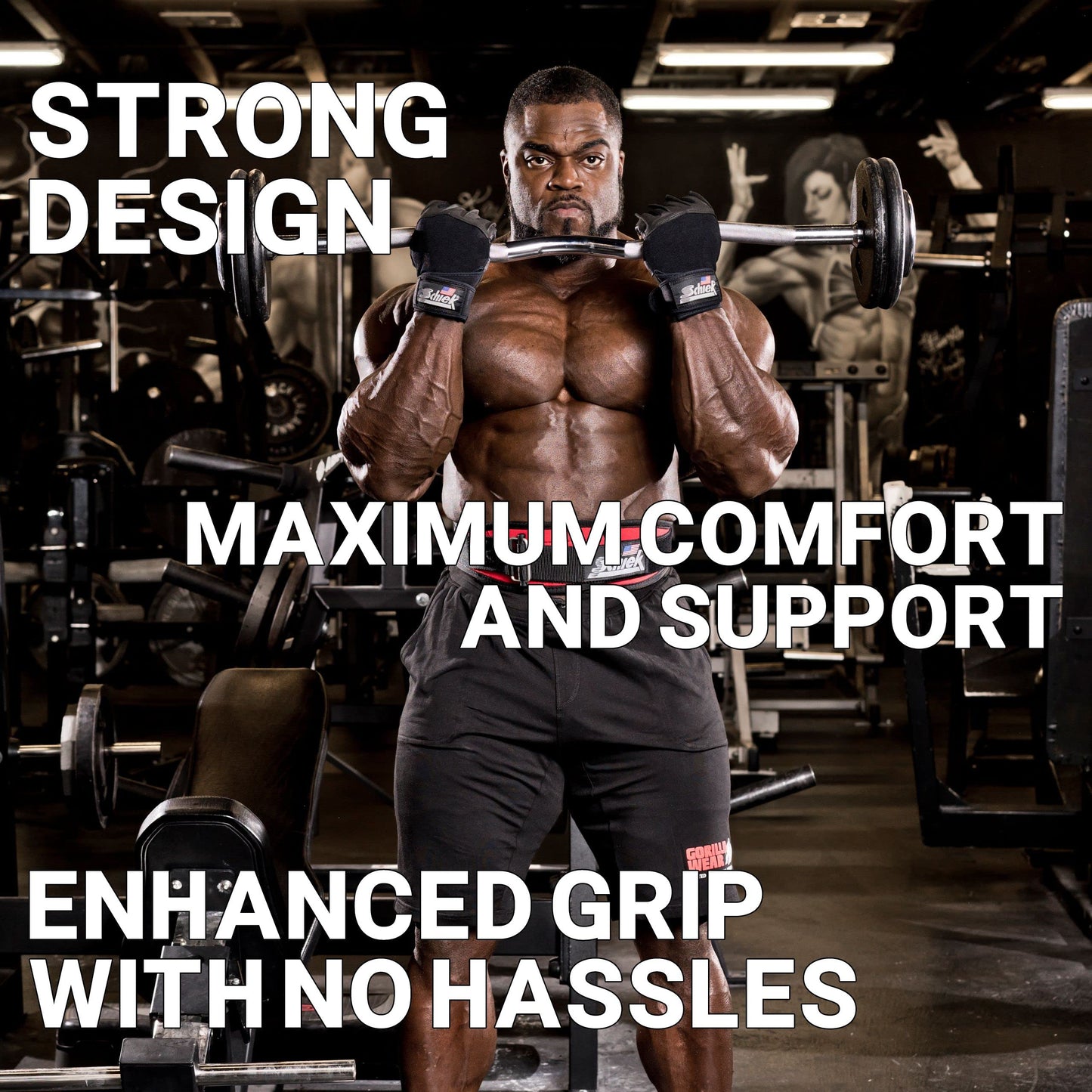 Schiek Sports 540 Platinum Lifting Gloves - Weightlifting Gloves with Wrist Wrap Support for Gym Workouts