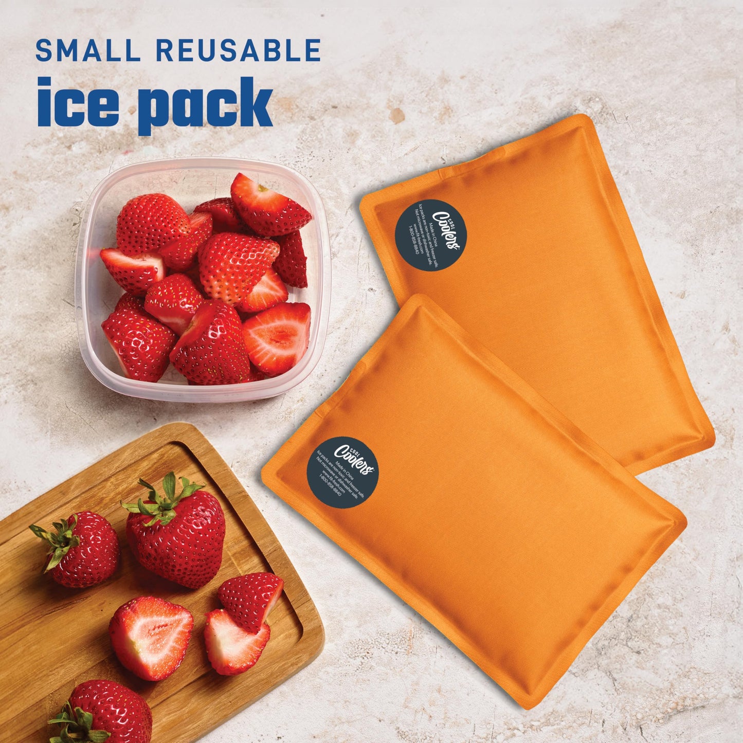 Fit & Fresh Cool Coolers 2 Pack Soft Ice for Lunch Bags, Flexible Stretch Nylon, Durable, Reusable Lunch Box Ice Packs, Ice Packs for Lunch Boxes, Reusable Freezer Packs, Easy to Clean, Apricot