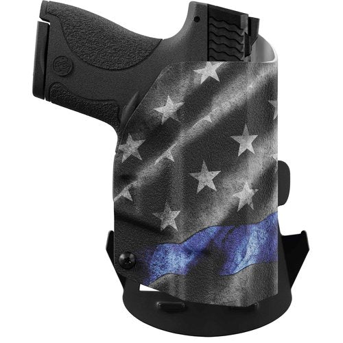 We The People Holsters - Thin Blue Line - Right Hand - OWB Holster Compatible with Smith & Wesson M&P / M2.0 4"/4.25" Compact 9/40 RDS