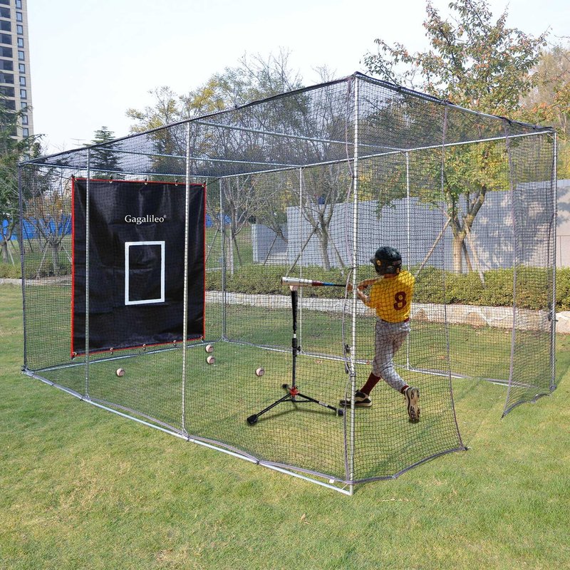 Gagalileo Baseball Softball Pitching Vinyl Hitting Backstop Rubber Target Padding for Outdoor Vinyl Batting Cage Rubber Padded Black Backstop Mat Softball Chain Link Hanging Rolling Baseball Backstop