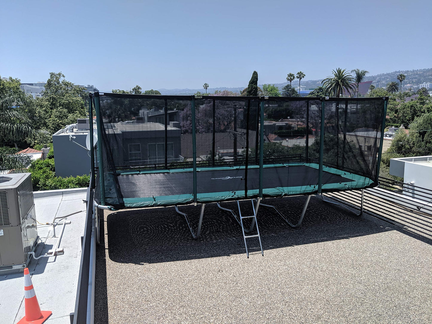 Happy Trampoline Pro Rectangle Trampoline 13x23 - Gymnastics Trampoline with Net Enclosure - Trampoline for Backyard Heavy Duty 750lbs Jumping Capacity-Commercial Grade Outdoor Trampoline