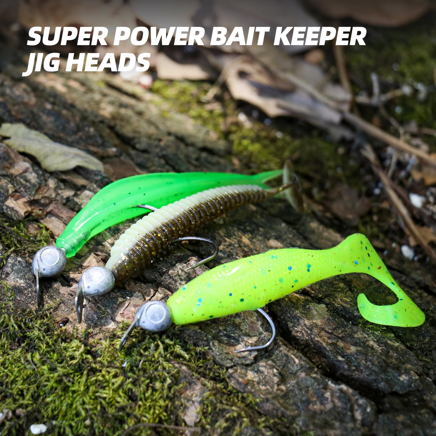 PROBITE Bladed Jig Heads, 20PCS/Box 4 Size, Sharp & Durable Hook Design, Perfect for Freshwater & Saltwater Fishing(Size：1/8 oz)