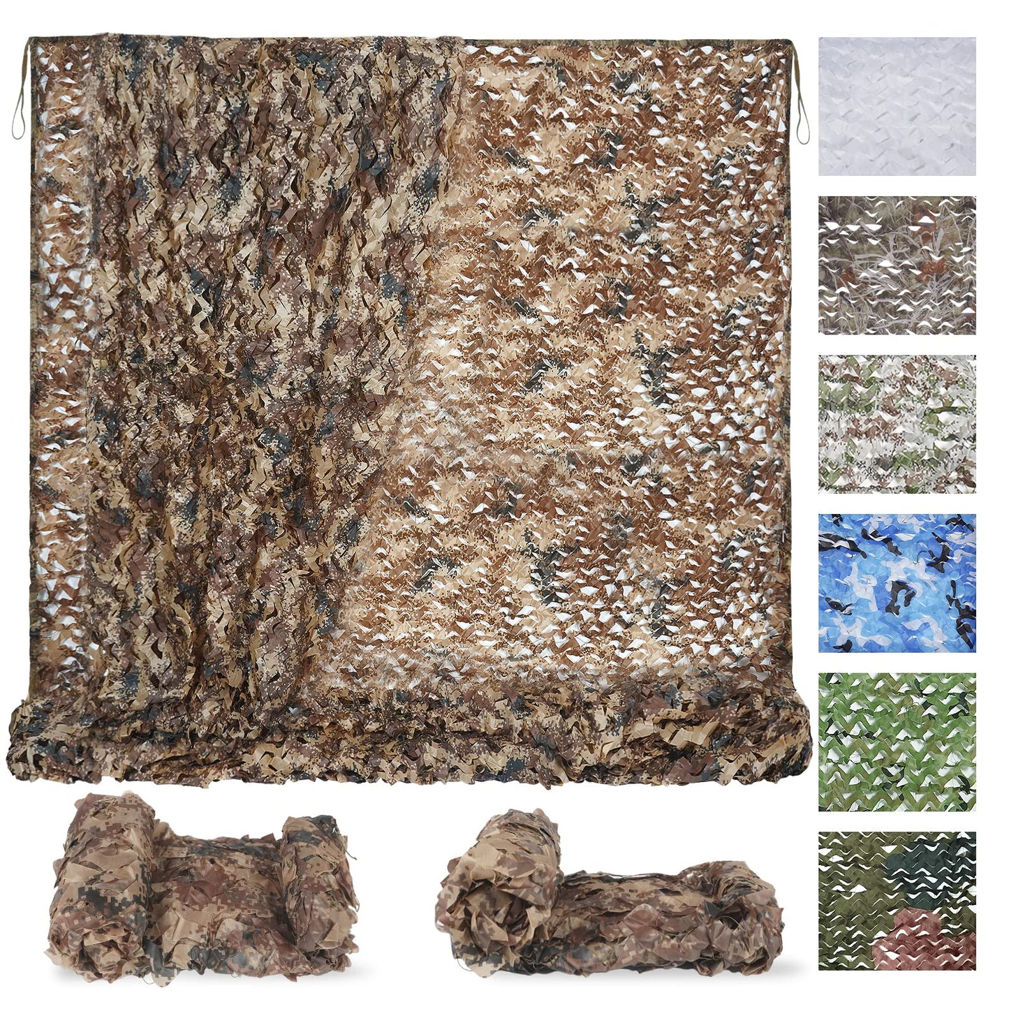 Sposuit Desert Camo Net Camouflage Netting 10 x 10ft - Oxford Fabric Camouflage Nets Military Surplus - Hunting Blind for Deer Stand, Party Supplies Decorations