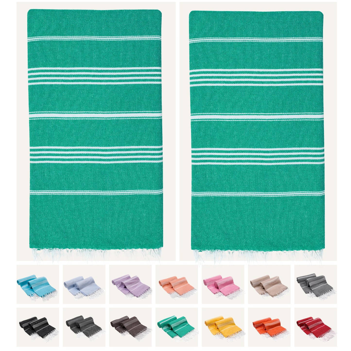 2 Pack The Turkish Beach Towel 40x72 Inches, Oversized 100% Cotton Sand Free Lightweight Absorbent Quick-Dry Beach Blanket, Extra Large Turkish Bath Towels for Travel and Pool, Yoga