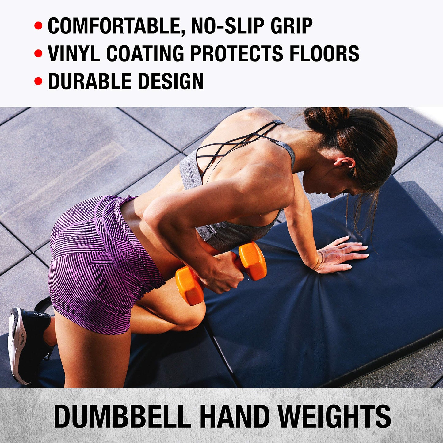 SPRI Deluxe Vinyl Coated Dumbbell Set (Dark Grey) - 15 lbs, Set of 2, Hand Weights for Muscle Toning, Step Aerobics, Strength Training, Professional-Grade Unisex Workout Equipment for Home & Gym