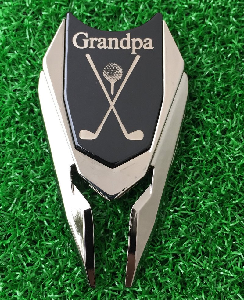 GRANDPA Engraved Golf Gift Divot Tool and Ball Marker (Black) - Dad Personalized Gift, Dad Birthday Gift, Gift for Dad, Gift for Him Father's Day Grandfather Granddad Gift