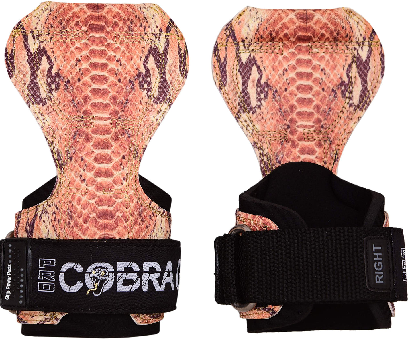 Cobra Grips Weight Lifting Gloves with Adjustable Neoprene Padded Wrist Wraps - Heavy Duty Alternative to Power Lifting Hooks for Deadlifts (PRO G5 Model)