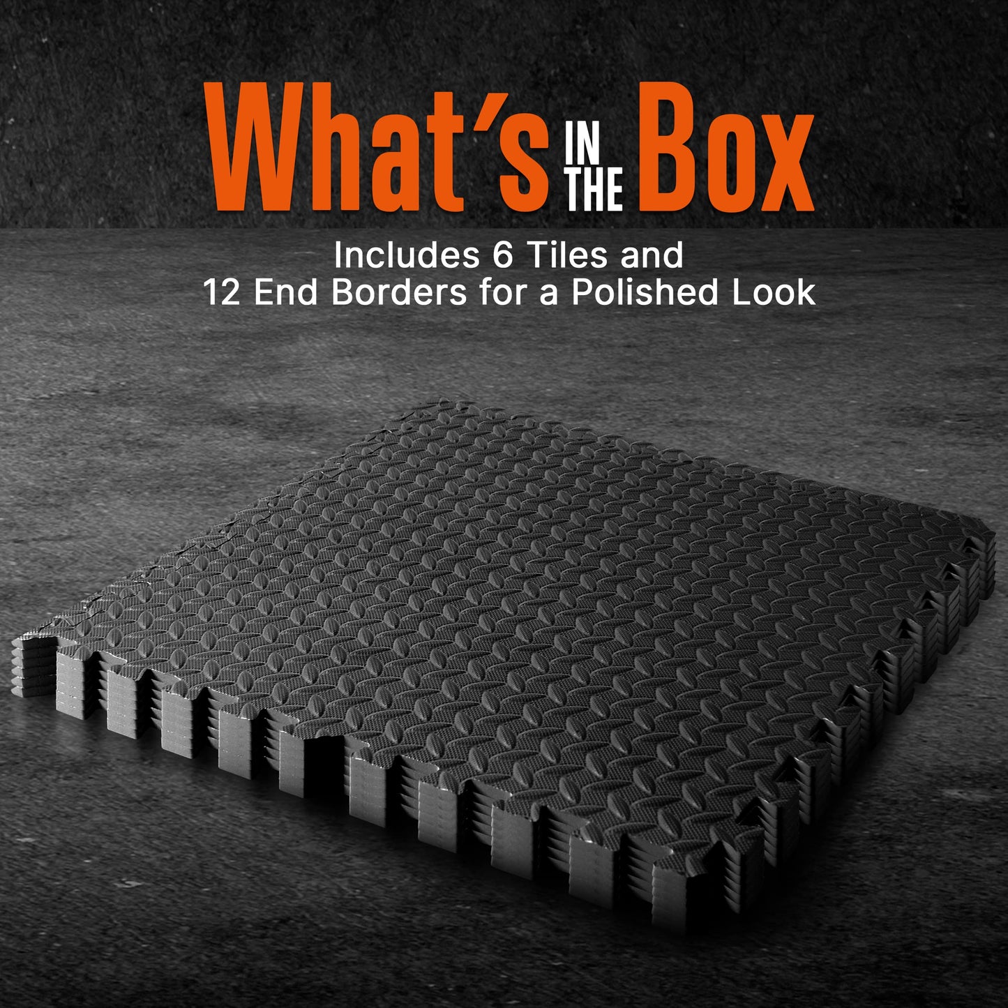 SQUATZ Thick Puzzle Exercise Mat Foam Interlocking Tiles Protect Floors from Gym Equipment Exercise, Durable Non-Skid, Kid Baby Family Safe Easy to Assemble, 24 x 24 inch, 6 Tiles, Black