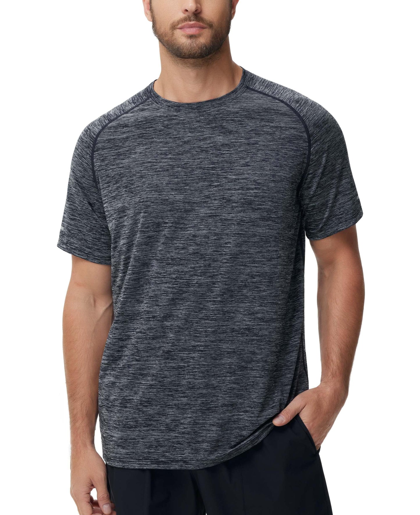 Men's Cooling Ice Silk Running Shirts Quick Dry Short Sleeve Athletic Gym T-Shirts UPF 50+ Outdoor Workout Tshirts