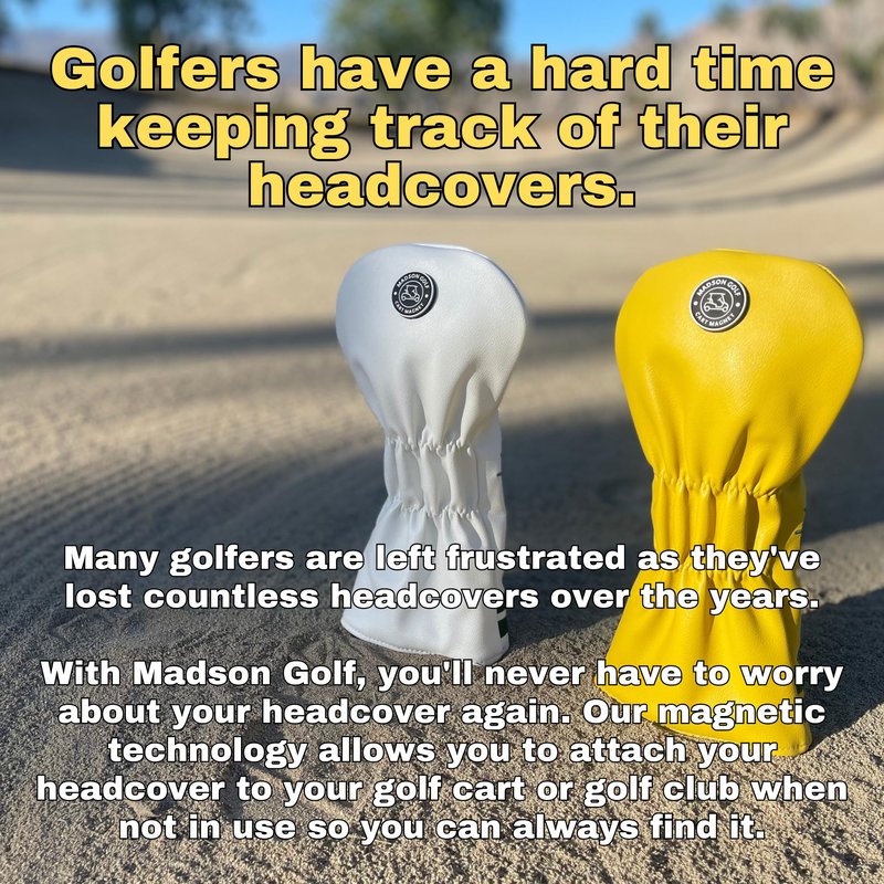 Funny Golf Club Covers Big Dick D!#K Energy Driver Headcover with Madson Golf Cart Magnet for securing Head Covers, Golf Accessories for Men, Golfer Golf Gifts for Men (White - Big D!#K Energy)
