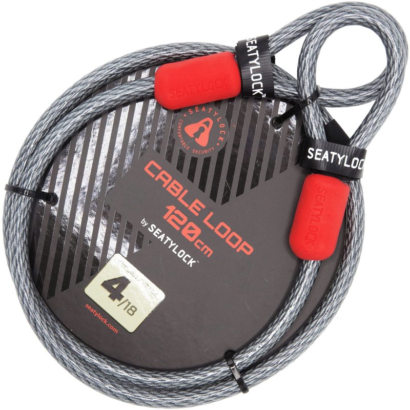 SeatyLock Bike Cable Lock - Anti Theft Triple Braided Steel Cable with Loops for Bike Security - Universal Fit Flexible Large Locking Cables for Bicycle U Chain or Folding Lock - 47.2"