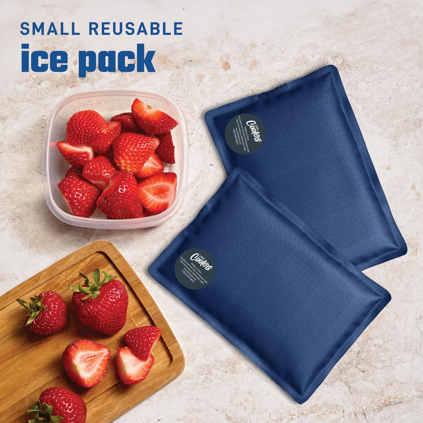 Fit & Fresh Cool Coolers 2 Pack Soft Ice for Lunch Bags, Flexible Stretch Nylon, Durable, Reusable Lunch Box Ice Packs, Ice Packs for Lunch Boxes, Reusable Freezer Packs, Easy to Clean, Blue