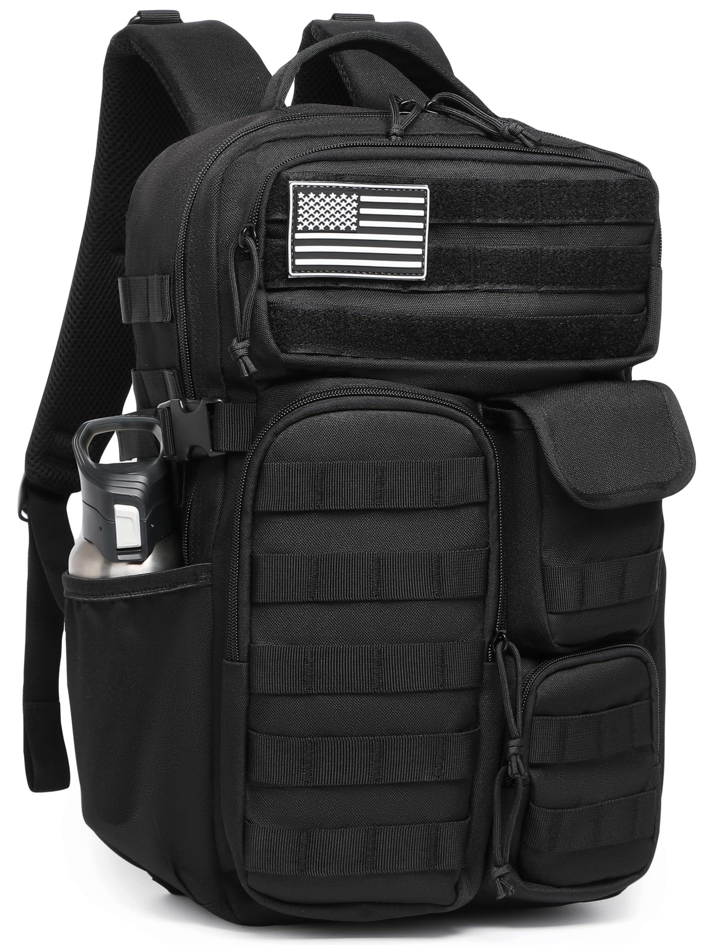 Wotony Tactical Backpack - Military waterproof backpack with multiple pockets and tactical gear for the outdoors (light coffee, 25L)