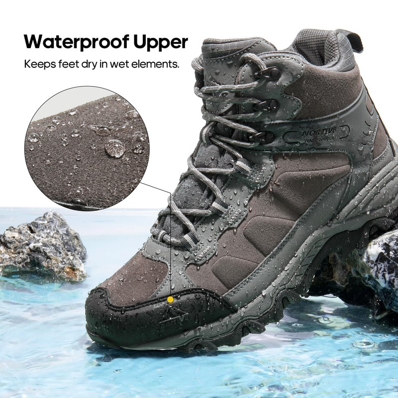 NORTIV 8 Men's Waterproof Hiking Boots Outdoor Mid Trekking Lightweight Mountaineering Shoes Paladin,Size 10.5,Dark Grey,JS19004M