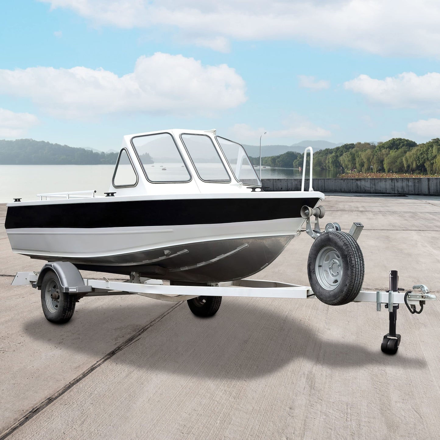 Aukayne Boat Trailer Jack with Wheel Swivel- 2000 LBs 12" Lift Heavy Duty