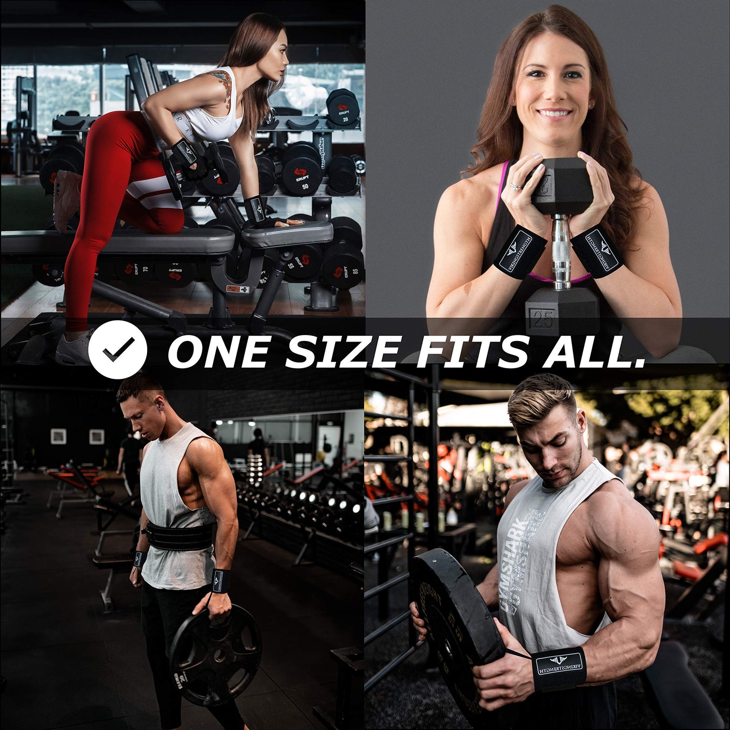 VIKINGSTRENGTH Wrist Brace Support (18" Premium Quality) for Weight lifting, Crossfit, Bodybuilding and Fitness. Wrist Wraps for Pain Relief and Recovery. Strap for Men and Women + V-Strength App