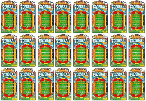 JA-RU Mini Foosball Table Game (1 Foosball Toy) Mini Arcade Tabletop Games. Soccer & Football Party Favors. Portable Handheld Games for Kids & Office Desk Toys. 255-1s (24 Packs)