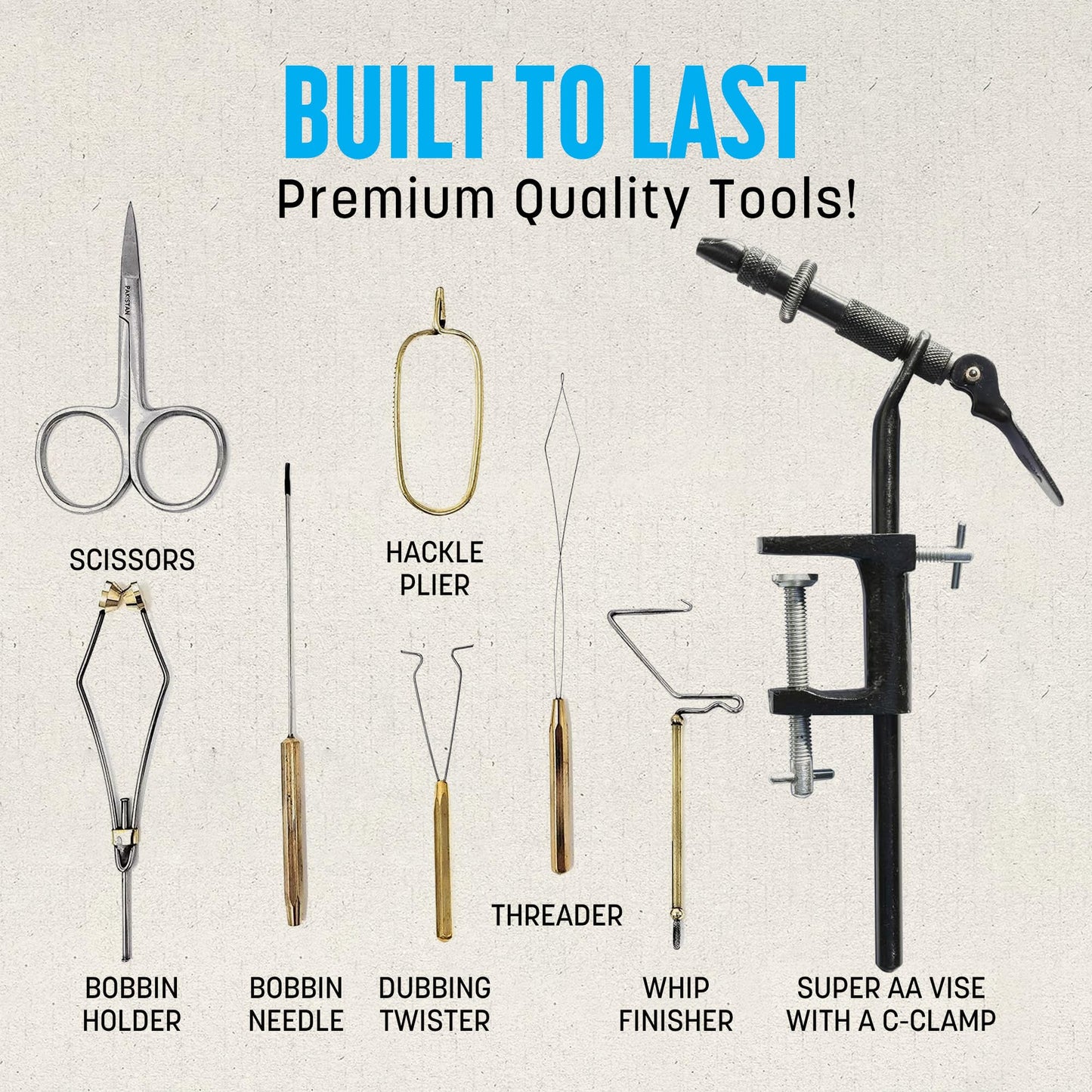 CREATIVE ANGLER Deluxe Fly Tying Kit - Complete Tools Kit, Ideal for Beginners and Pros, Includes Feathers, Vice, Bobbin, Rotary Tool