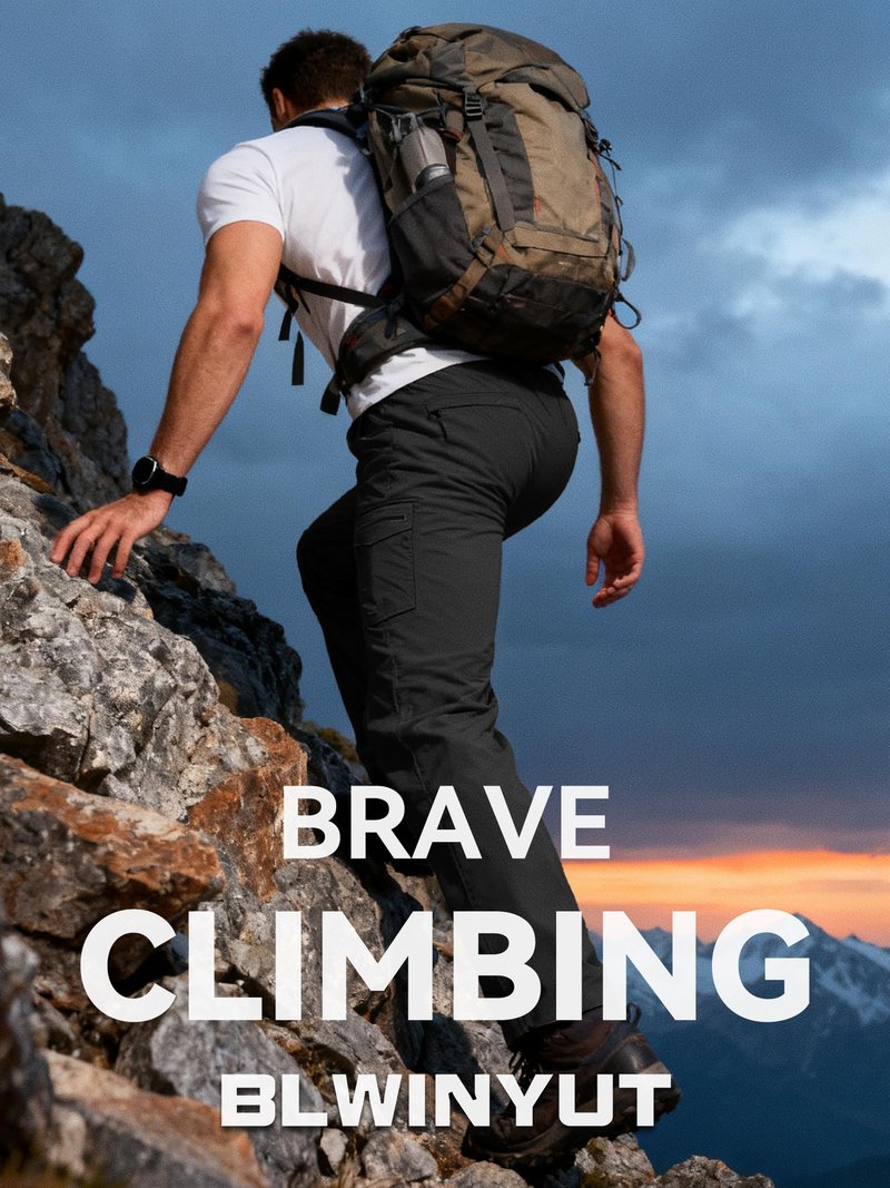Men's Lightweight Hiking Pants Water Resistant Quick Dry Breathable Stretch Outdoor Travel Camping Fishing Cargo Work Pants with 6 Pockets Black 32Wx30L