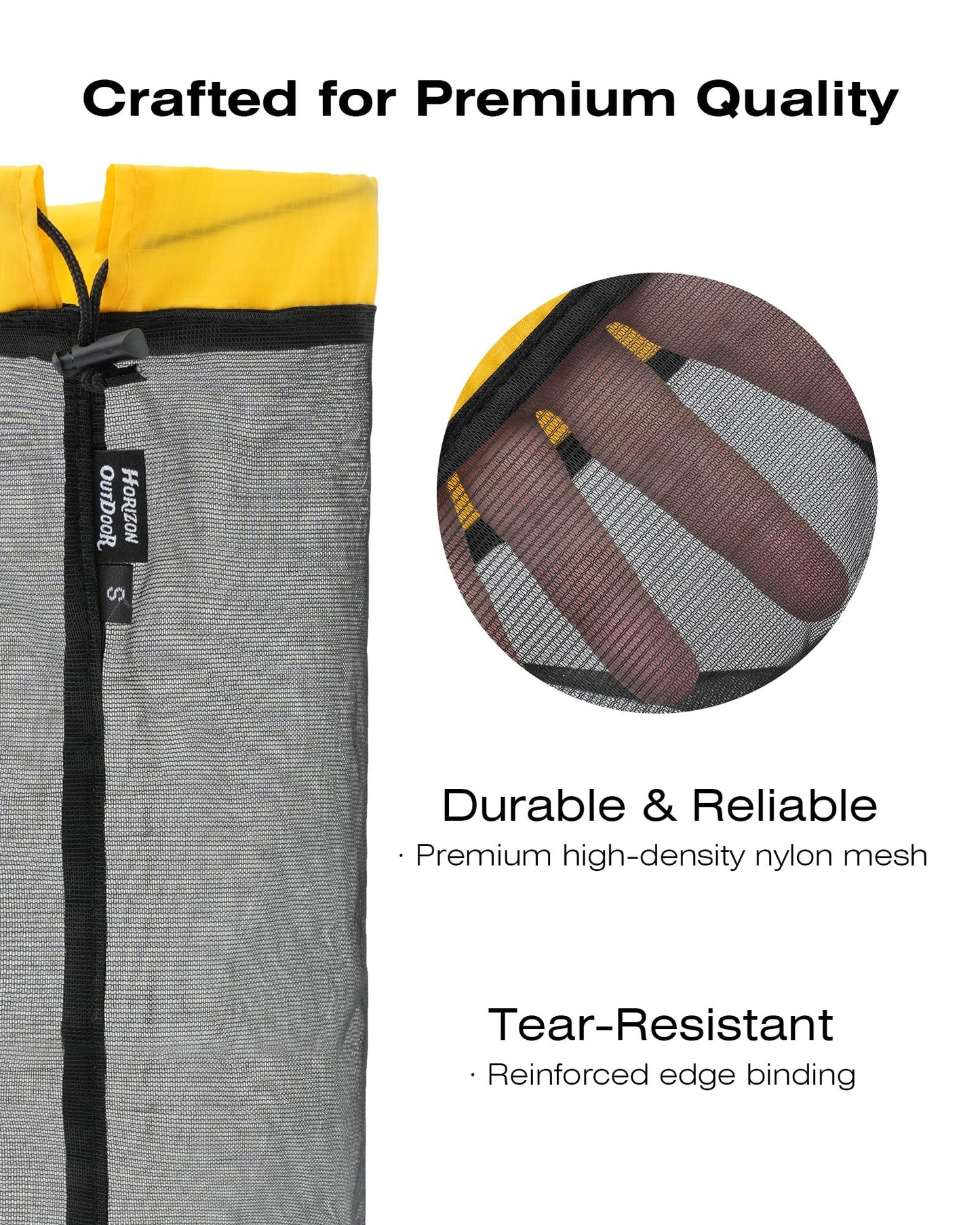 Nasebila Mesh Bags Drawstring 5 Pack - Lightweight Stuff Sack for Travel, Backpacking & Camping - Compression Sack for Sleeping Bag Storage