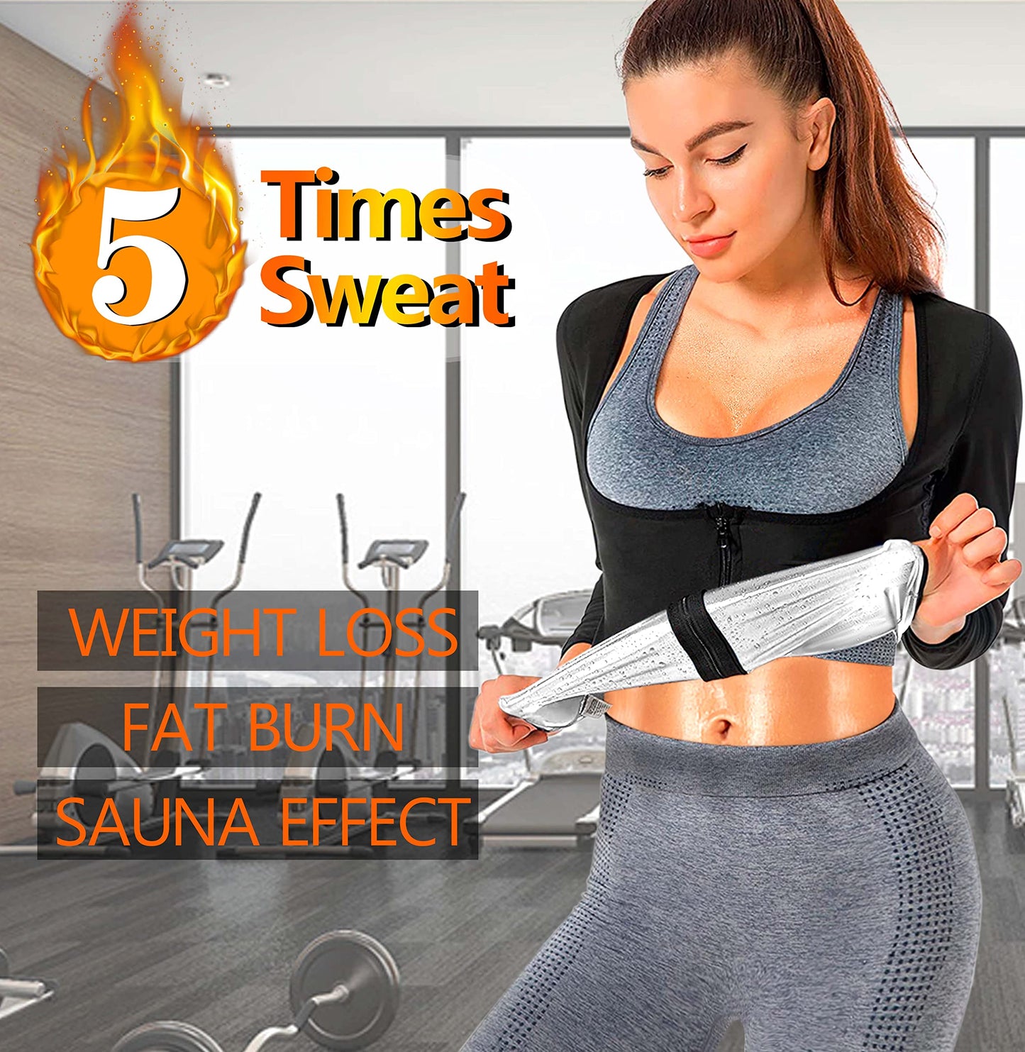 DYUAI Women Sauna Shirt Sweat Vest Heat Trapping Workout(6003-07-XXL)