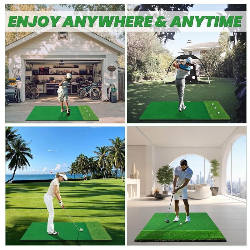 Premium Dual-Turf Golf Mats Practice Outdoor Indoor, 5x4 ft Golf Hitting Mat, Golf Training Swing Chipping Mat, Golf Practice Mat Gifts for Men Boy