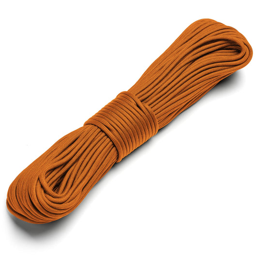 Texas Bushcraft Firecraft Cord - Utility Paracord Survival Rope, Parachute Cord for Survival Gear – 3 Extra Strands for Emergency Preparedness Fishing, Sewing and Tinder (Burnt Orange, 25 ft)