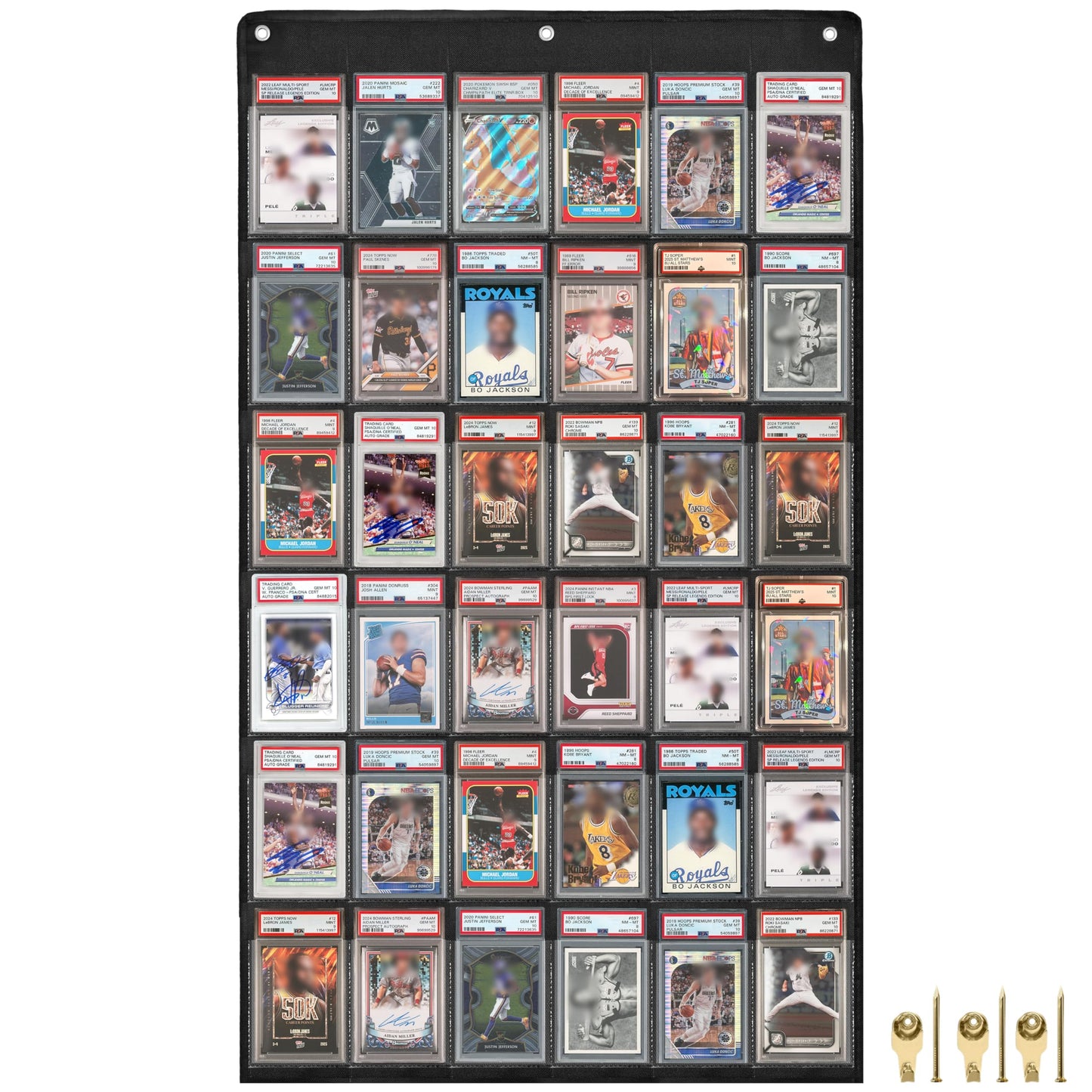 Throjin Card Display case 36 Pocket PAS Graded Card Display for Sports Card Holder for Basketball, Football, Baseball Cards wall Display