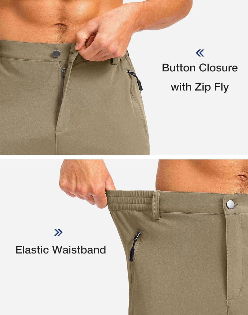 Men's Hiking Cargo Shorts - Lightweight Outdoor Shorts with 5 Zipper Pockets | 9"/7"/11" Sizes for Golf, Camping, Casual Wear