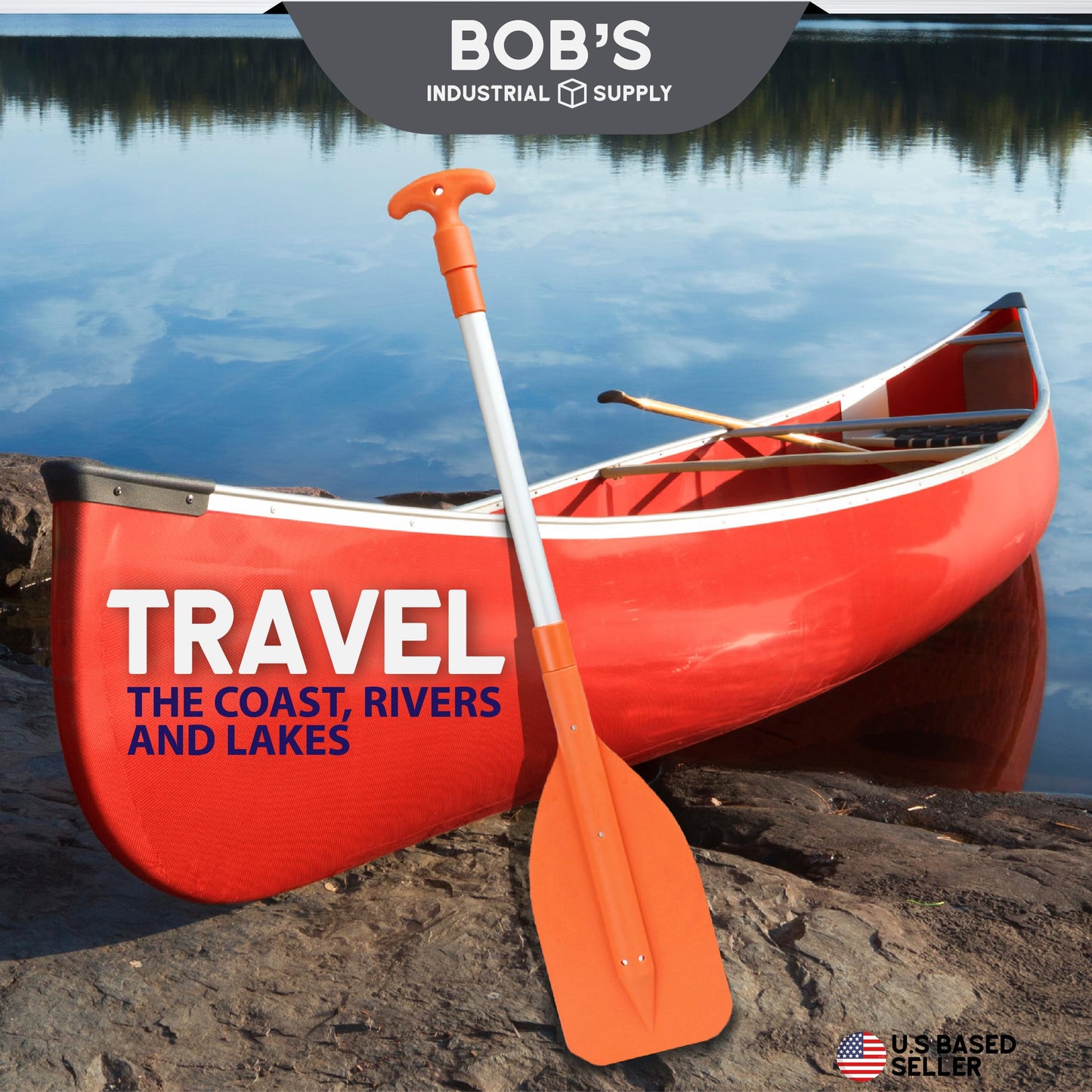 BISupply Emergency Telescoping Canoe and Kayak Paddle with Boat Oar Hooks