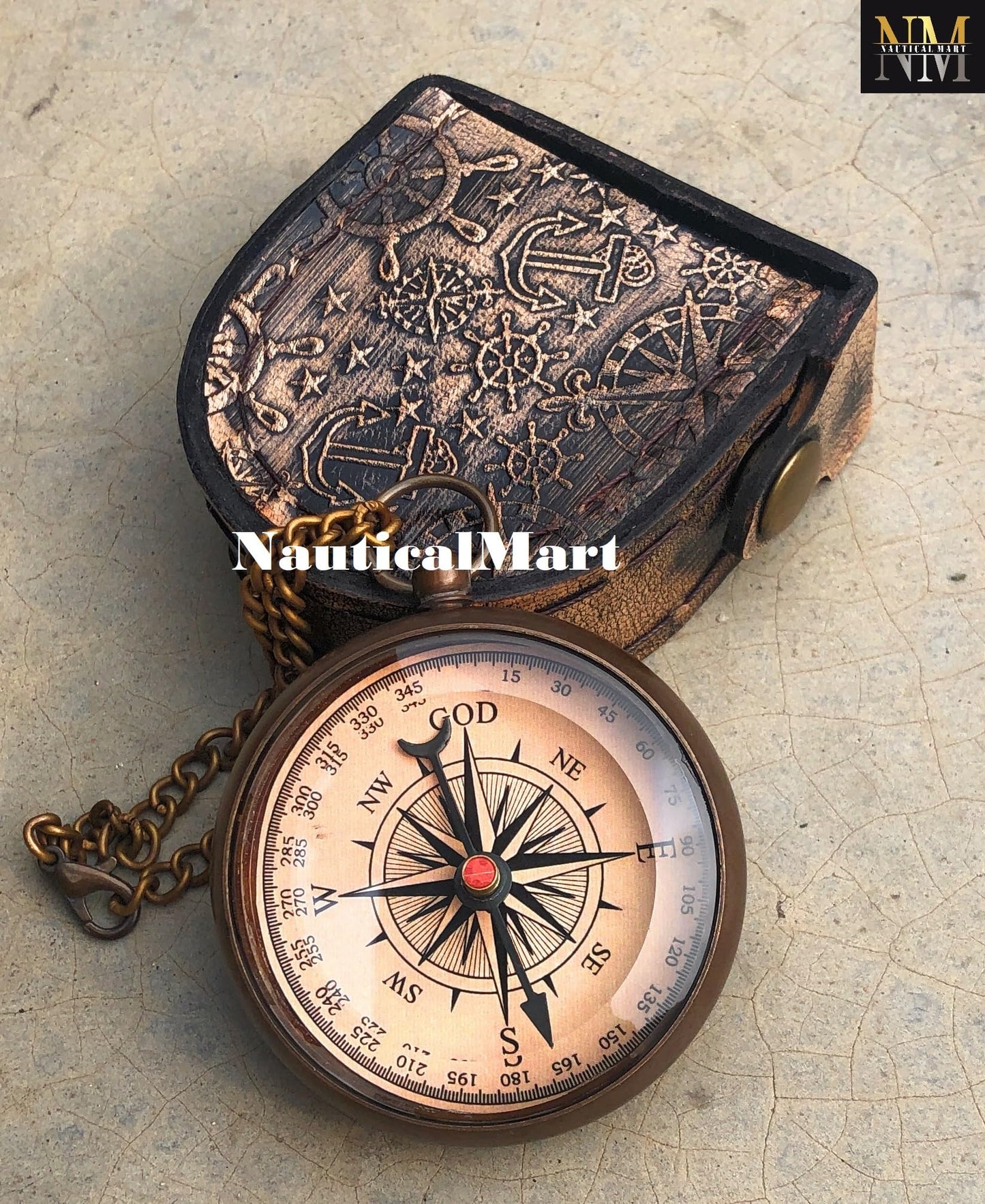 Brass Compass – “God My Lord Guide Me” Engraved, Handmade Personalized Gift for Confirmation, Baptism, Birthday & Graduation and Religious Keepsake