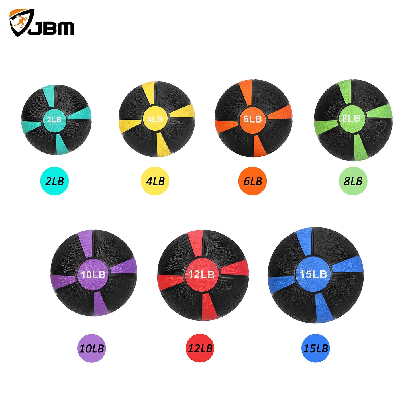 JBM Medicine Ball Slam Ball 2lbs 4lbs 6lbs 8lbs 10lbs 12lbs 15lbs Workouts/Exercise Strength Training Cardio Exercise Plyometric & Core Training Squats, Lunges (Blue - 2LB, Medicine Balls)