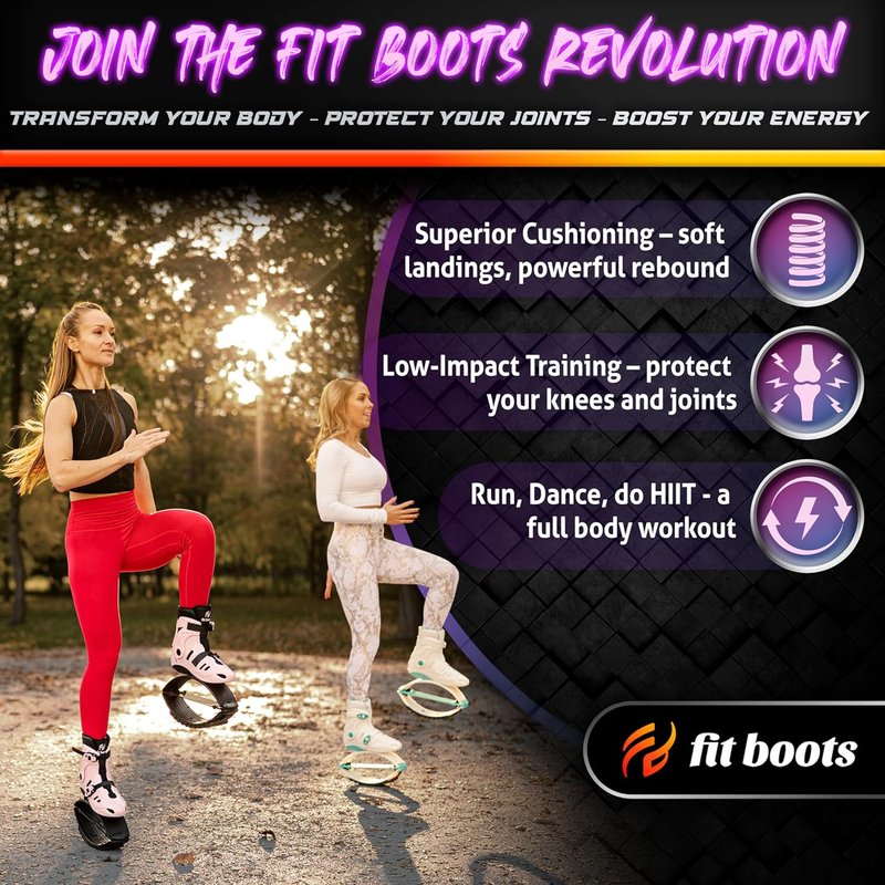 Fit Boots for Women - Premium Kangaroo Jumping Shoes | Joint-Friendly Rebounder Boots for Fun & Training (Purple)