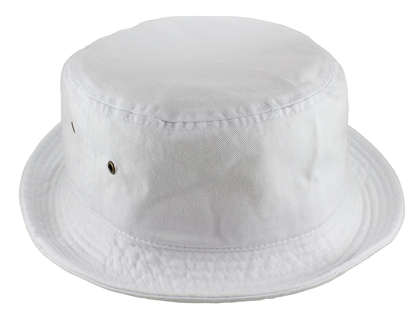 Gelante Solid Color 100% Cotton Bucket Hat for Women and Men Packable Travel Summer Beach Hat 1900-White-L/XL