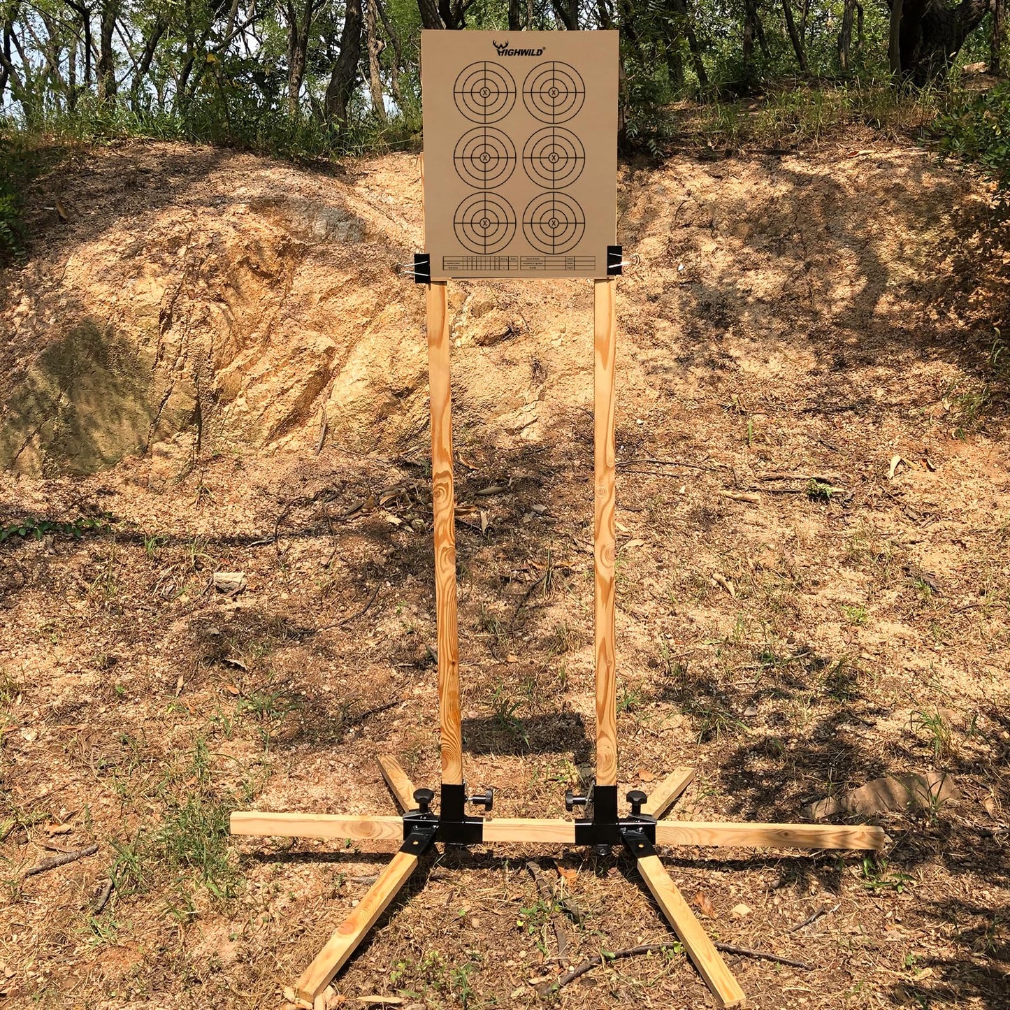 Highwild Shooting Stand Base Kit Steel Shooting Stand for Paper Targets Cardboard Silhouette and 1x2 Wooden Supports - 1 Set