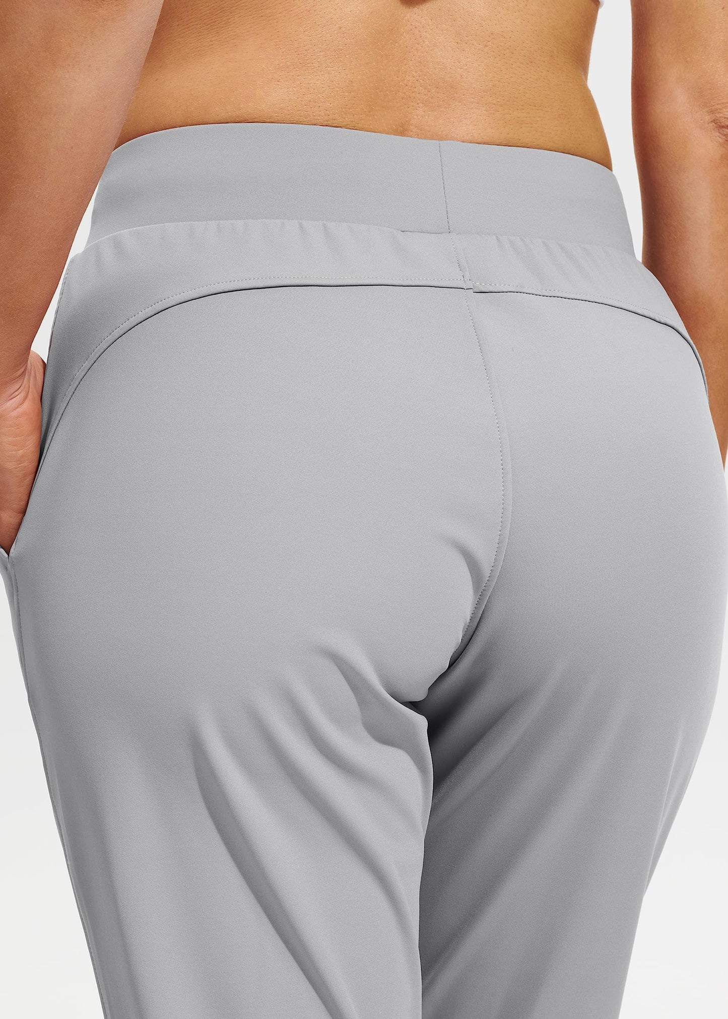 Libin Women's Joggers Pants Athletic Dance Sweatpants with Pockets Running Tapered Casual Pants for Workout,Lounge, Bright Grey XS