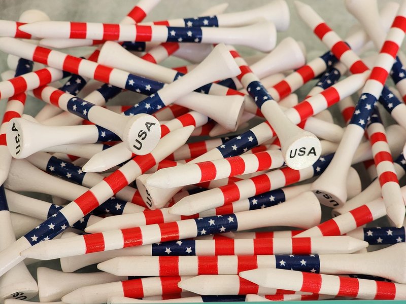 SIMPLICITEE USA Flag Bamboo Golf Tee - 3-1/4" - 100 Count