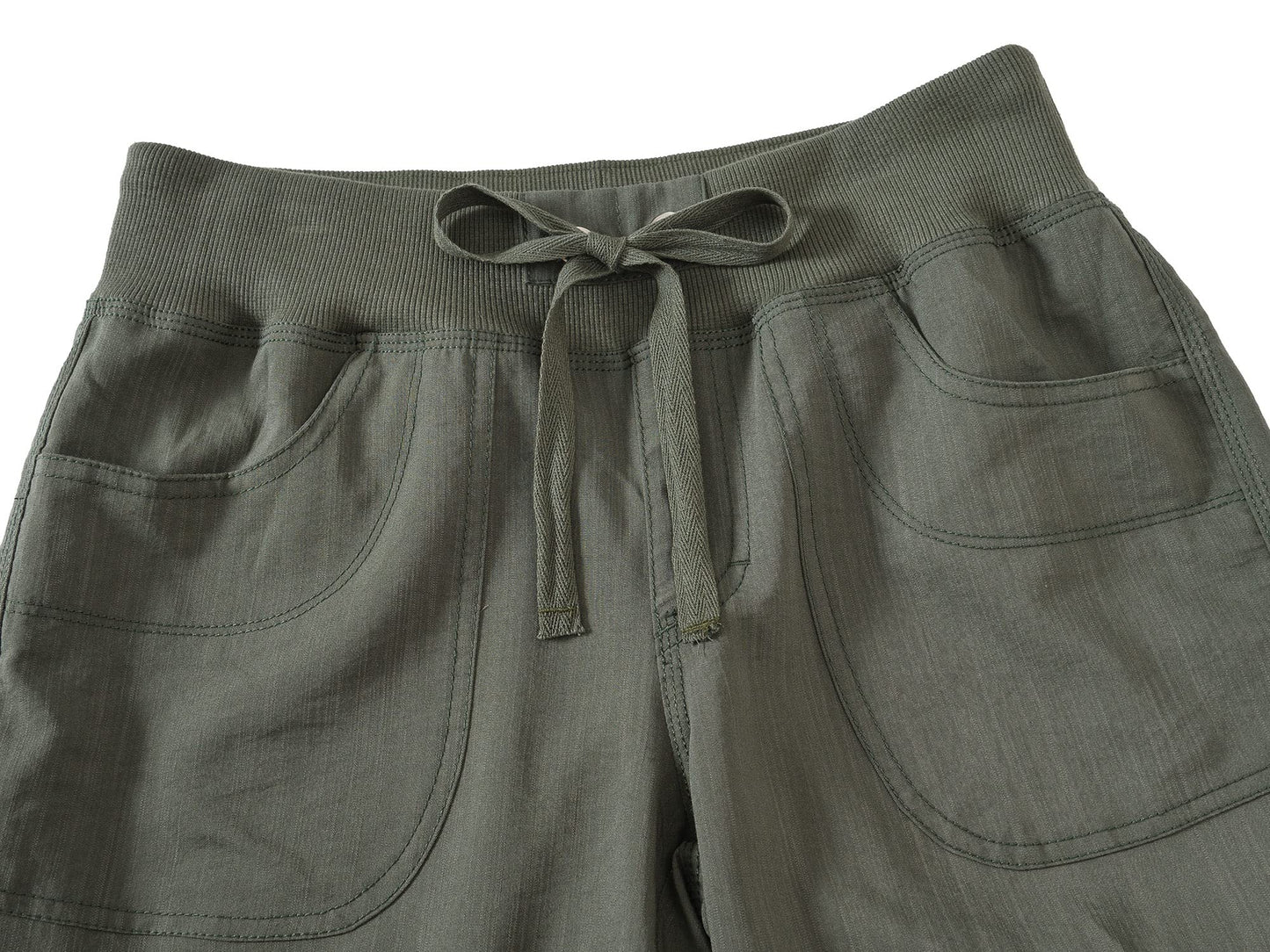 MoFiz Women's Cargo Capris Hiking Pants Lightweight Quick Dry Running Outdoor Casual Shorts Button Pockets UPF 50+ Army Green S