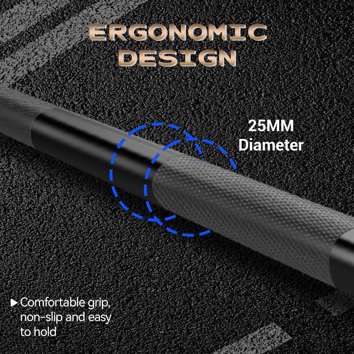 Barbell for Home Gym, 500LB to 1500LB Capacity with Copper Sleeves, for Weightlifting & Powerlifting (Multiple Sizes: 4FT Short b-Ar, 47" EZ Curl b-Ar, 7FT Power b-Ar)