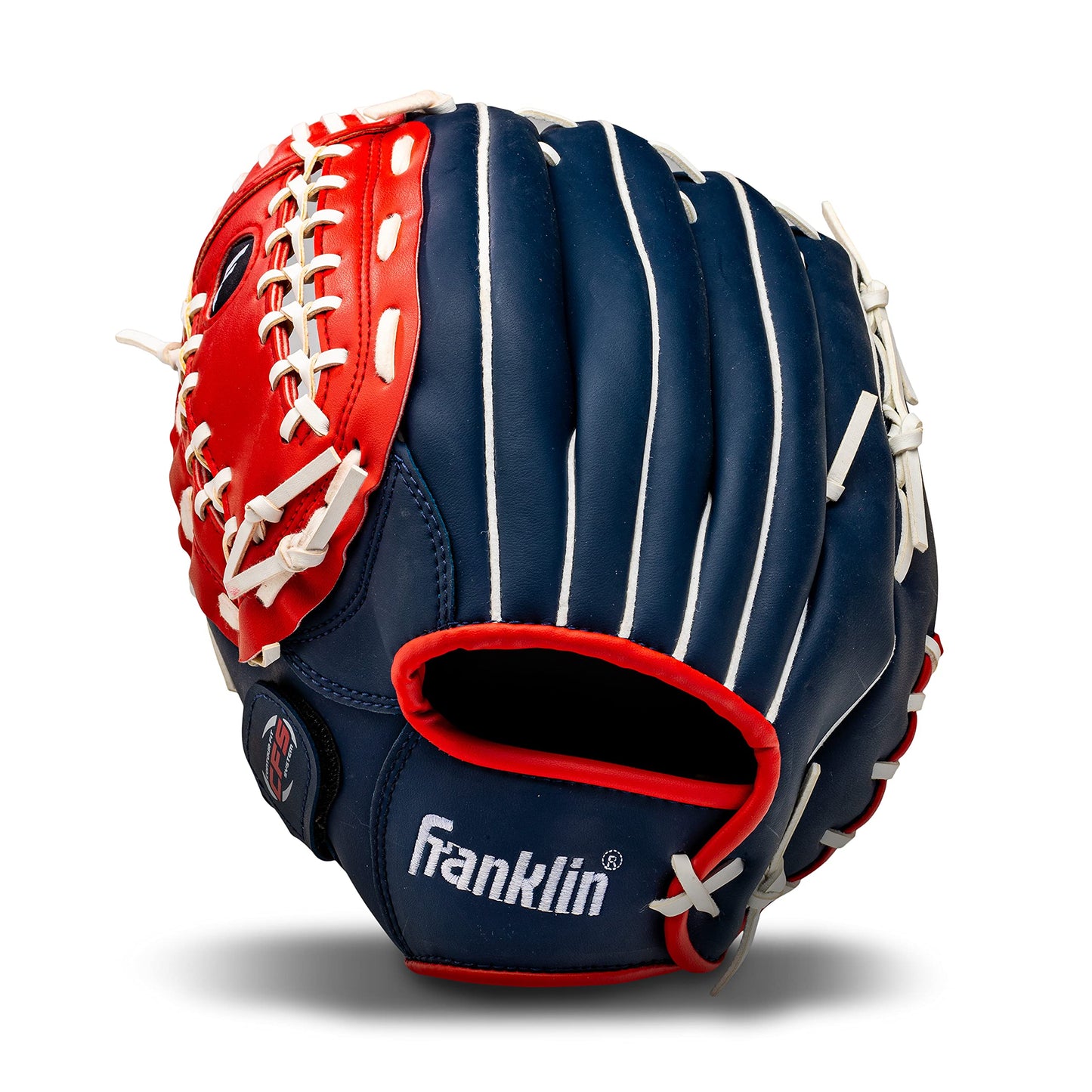 Franklin Sports Baseball and Softball Glove - Field Master - Baseball and Softball Mitt , Red, White, Blue, 12.0"