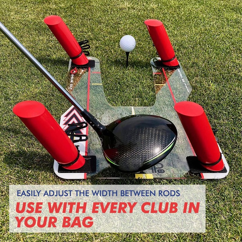 EyeLine Golf Speed Trap - Build Confidence, Improve Your Swing with Slice and Hook Corrector, Swing Trainer, Path Aid, Greater Distance, Made in USA, Polycarbonate Base (Speed Trap 2.0)