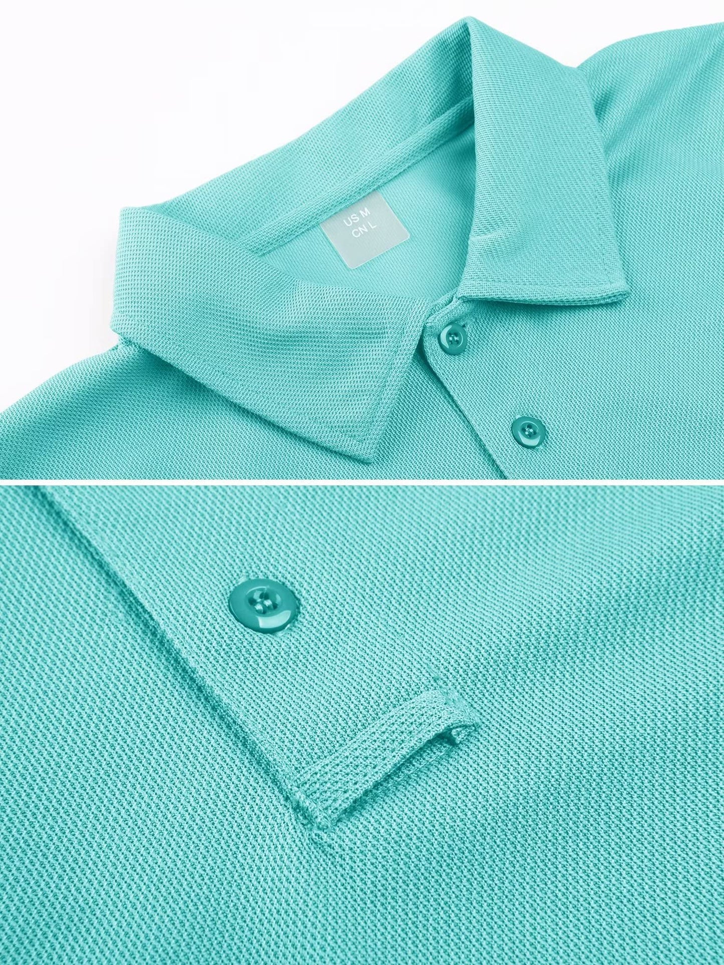 MAGCOMSEN Men Polo Shirts Short Sleeve Golf T Shirts Fishing Shirts Work Casual Quick Dry Shirts Water Blue XL
